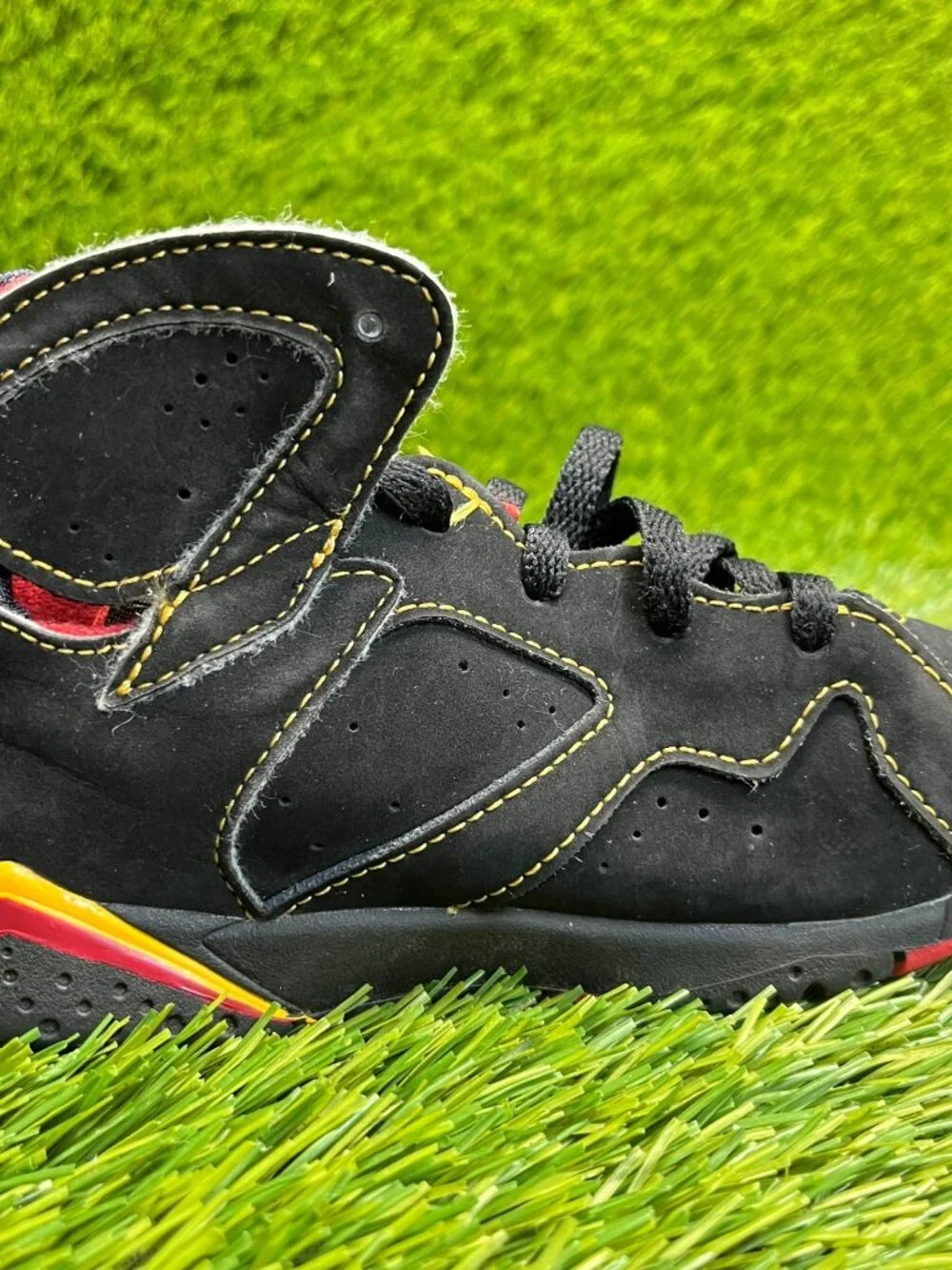Nike Air Jordan 7 Retro Citrus Boys Size 9C‎ Black Basketball Shoes Sneakers
